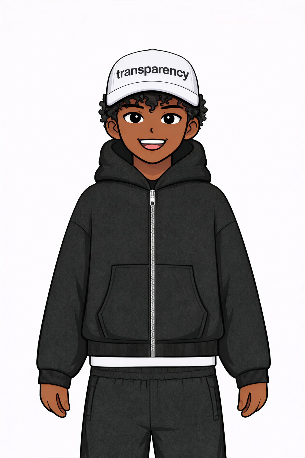 Zipped Hoodie - Black