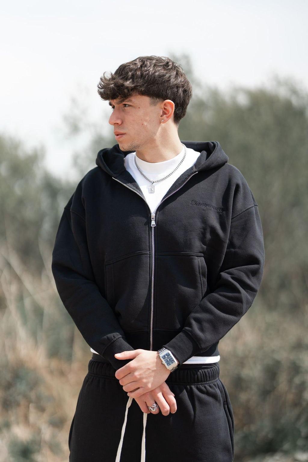 Zipped Hoodie - Black